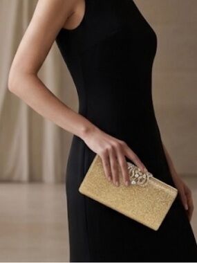 Gold formal clutch